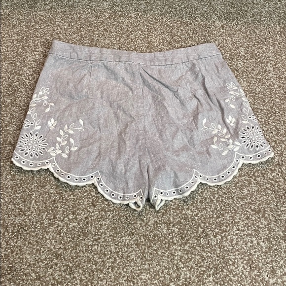 Free People Embroidered Scalloped High Waisted Shorts - Picture 2 of 5